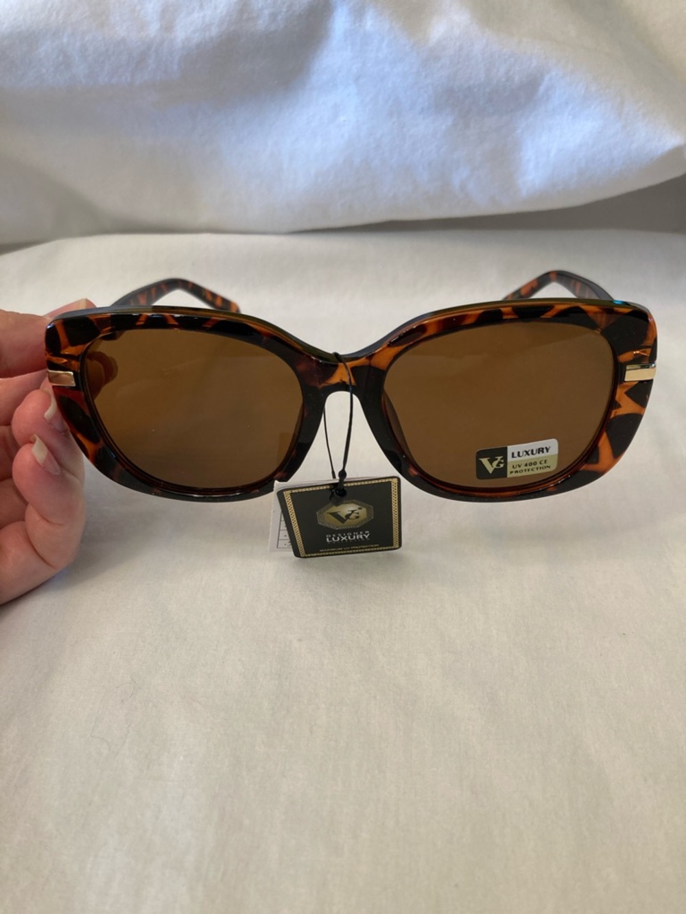 VG Designer Luxury Women's Tortoiseshell Sunglasses - Brown Lenses 400 UV NWT